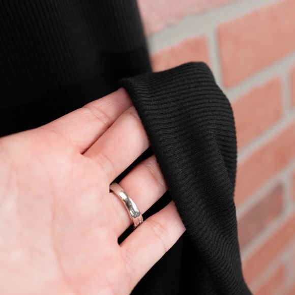 Black Ribbed Knit Bodycon Mini Dress - Picture 5 of 6